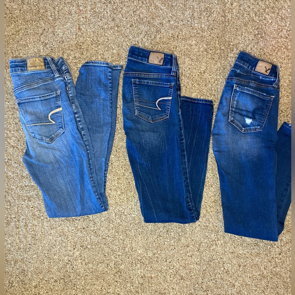 Lot of 3 - American Eagle Jeggings - Size 00R - 23W